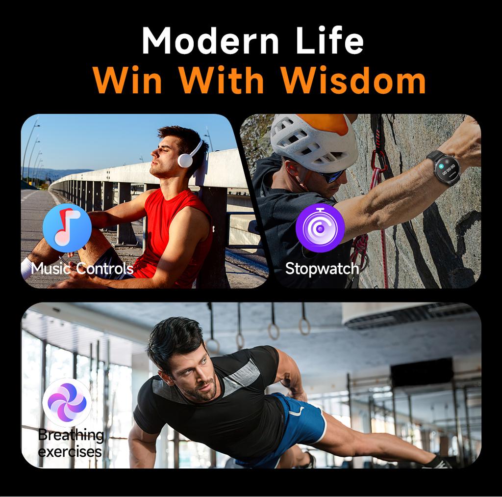 SACOSDING Smart Watch Men Outdoor Sports GPS Positioning Flashlight Altitude Air Pressure BT Calling Health Monitoring Smartwatch