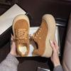 Fleece-Lined Suede Korean Style Thick Sole Height-Increasing Casual Sports Shoes