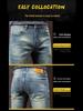Brand Men's Korean Style Skinny Mid-Waist Jeans - Versatile Fashionable Long Pants for All Seasons