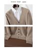 Men's 100% Pure Cashmere V-Neck Cardigan - Soft, Skin-Friendly, Button-Up Knitwear