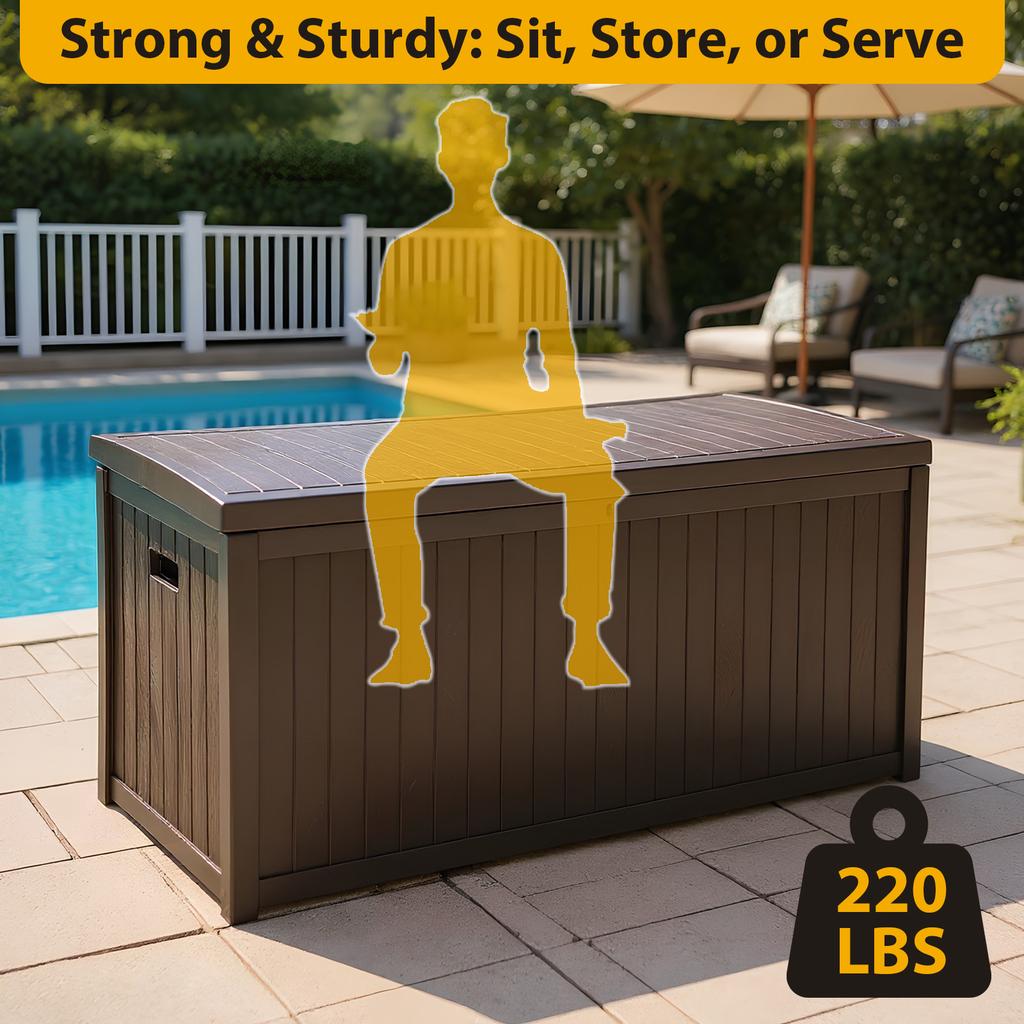 Outdoor Storage Box Waterproof Storage Bin UV-Resistant Storage Bin for Patio Furniture Outdoor Cushions