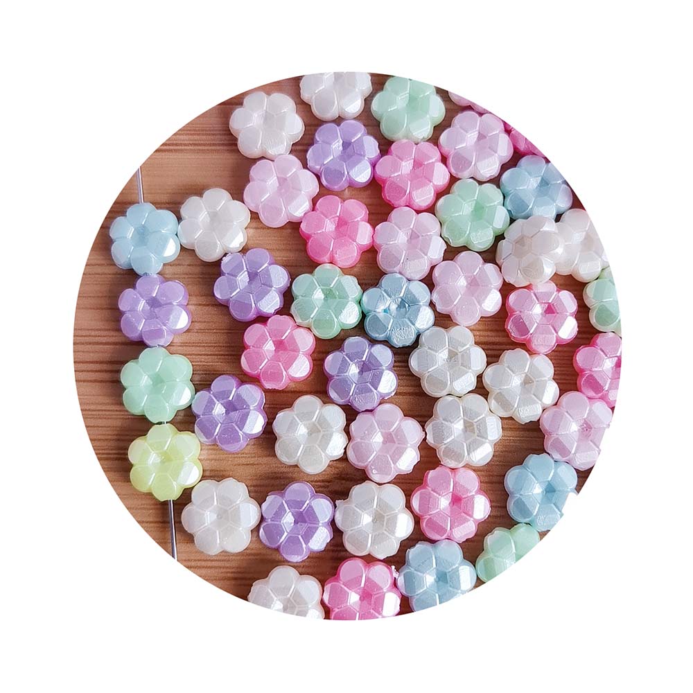 Hot Selling 500g/Lot Assorted Colorful Flower Shape Beads Loose Spacer Charms for Bracelet Necklace Jewelry Making Acrylic&12*12mm-500g/bag