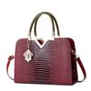 Handtasche für Damen mit Krokodilmuster aus glänzendem Leder, Schultertasche, Umhängetasche