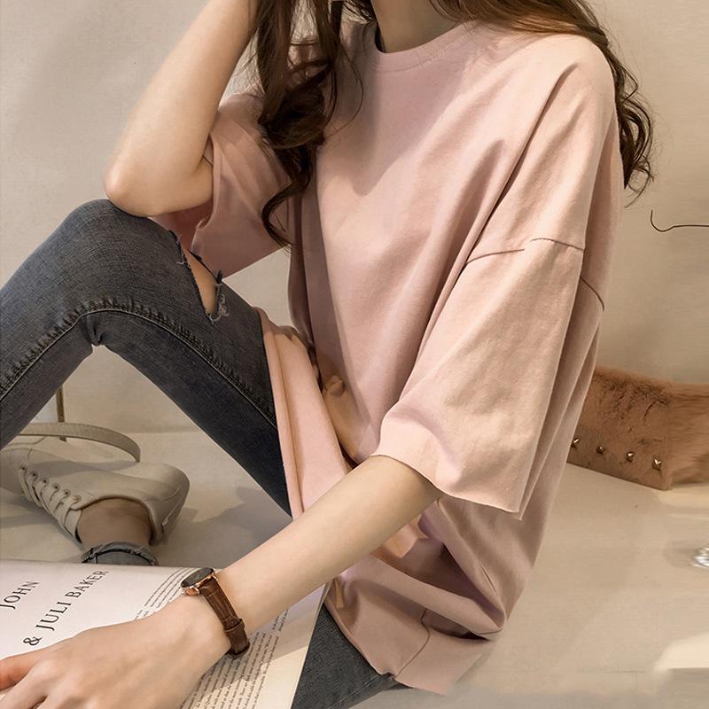 T-shirt da Donna Larga Colore Caramella Estate 2025 - Manica Corta Stile Studente