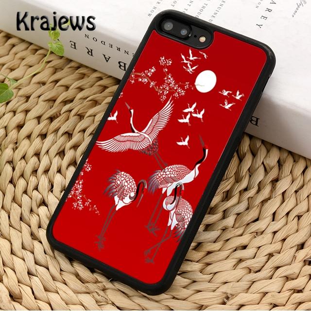 Red crowned Crane Bird Phone Case Cover For iPhone 17 Air 16 15 14 plus 12 13 pro max coque Shell Fundas