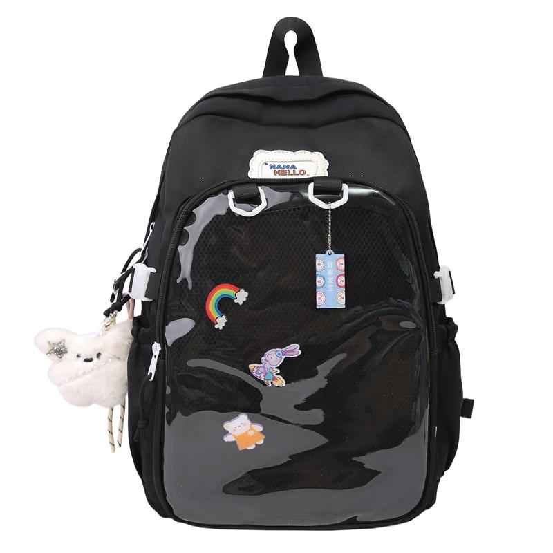 

Junior High School Schoolbag Women s Lightweight Backpack чорний