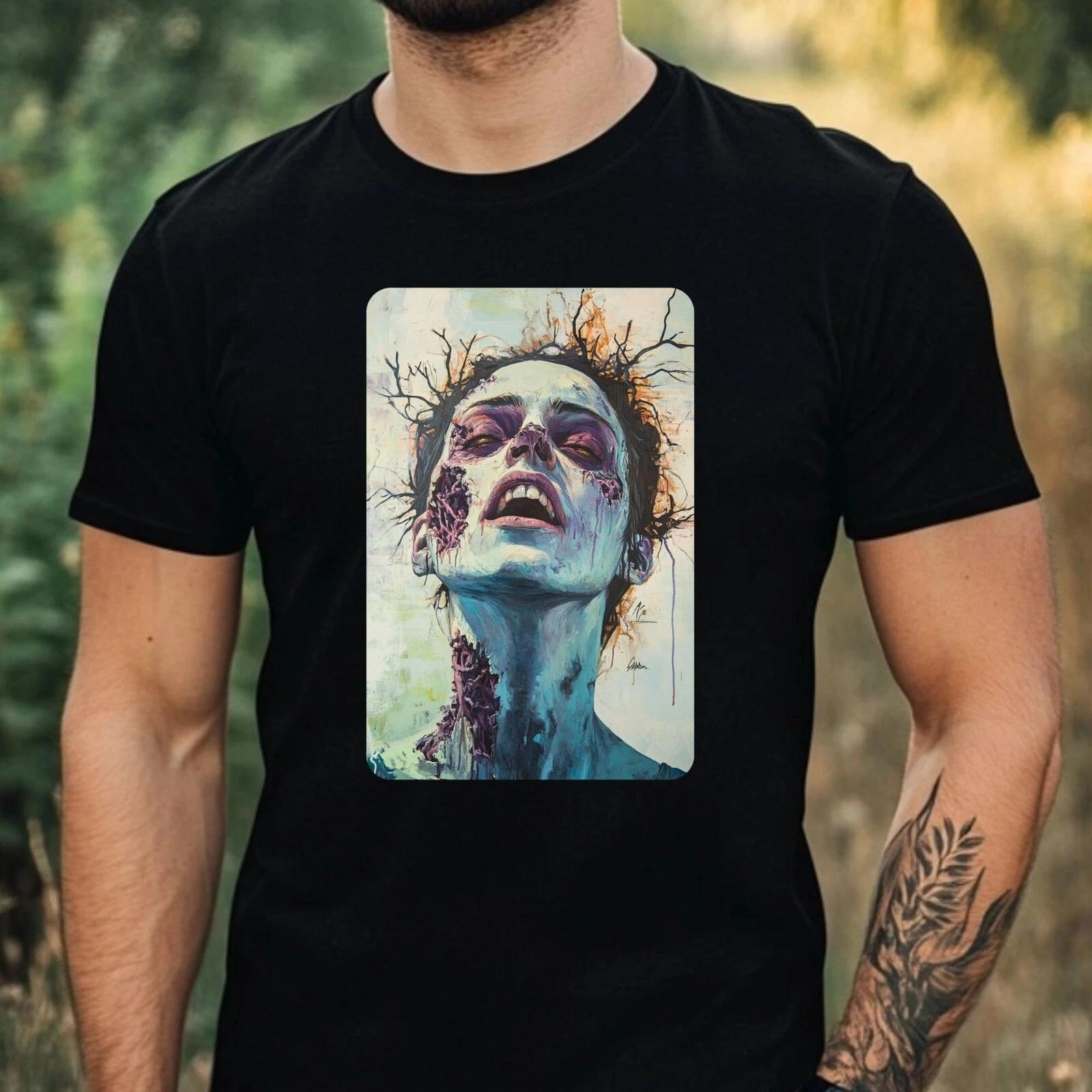 T-Shirt Herren Zombie Portrait Motiv Baumwolle Größe XS bis 5XL L