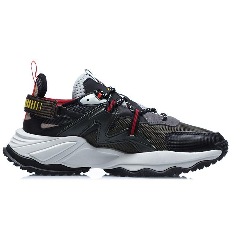 Li Ning Super Extreme Tlumení Nárazů Protiskluzové Nízké Běžecké Boty Pánské tenisky Černá Zelená AGLQ111-5