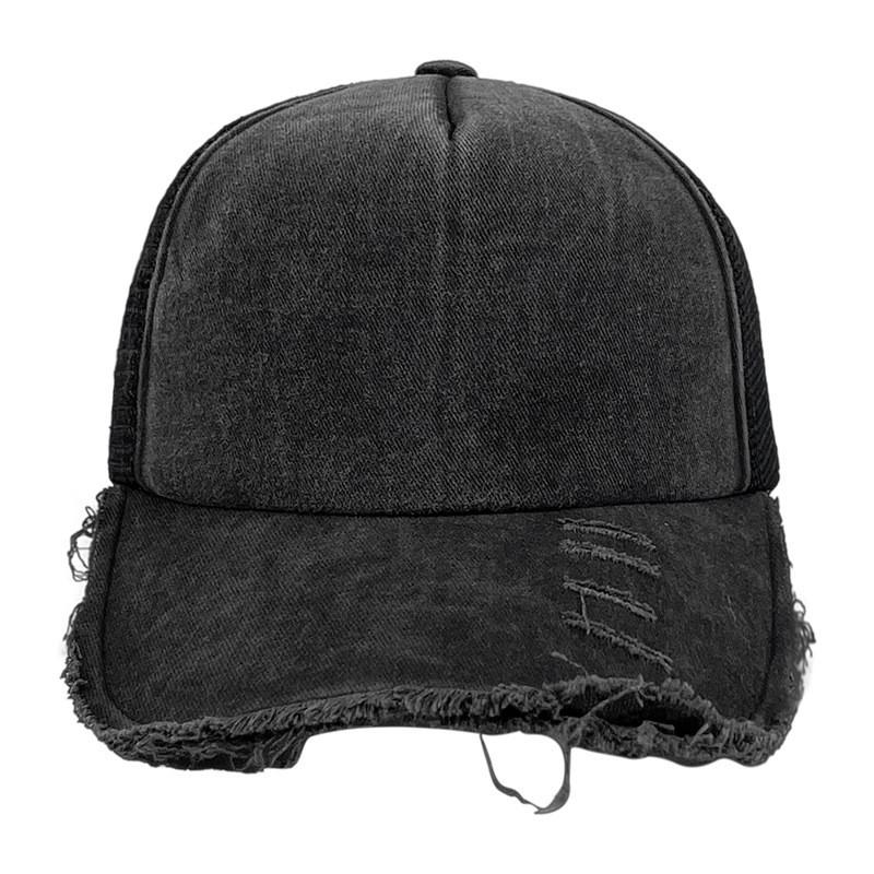 Ripped Fashion Denim Baseball Hat With Breathability Design For Casual Use Daily