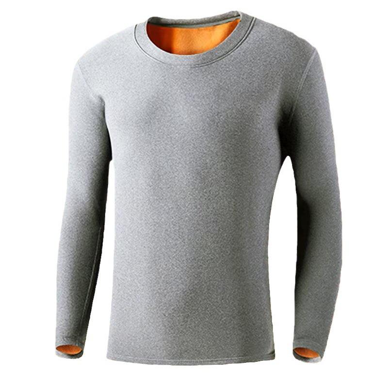 Men's Slim Fit Fleece-Lined Long-Sleeve Base Layer T-Shirt for Autumn/Winter