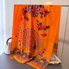 Spring And Summer Thin Peacock Simulation Silk Brocade Fashion Silk Scarf Long Scarf Silky Print Shawl Versatile Headscarf Scarf