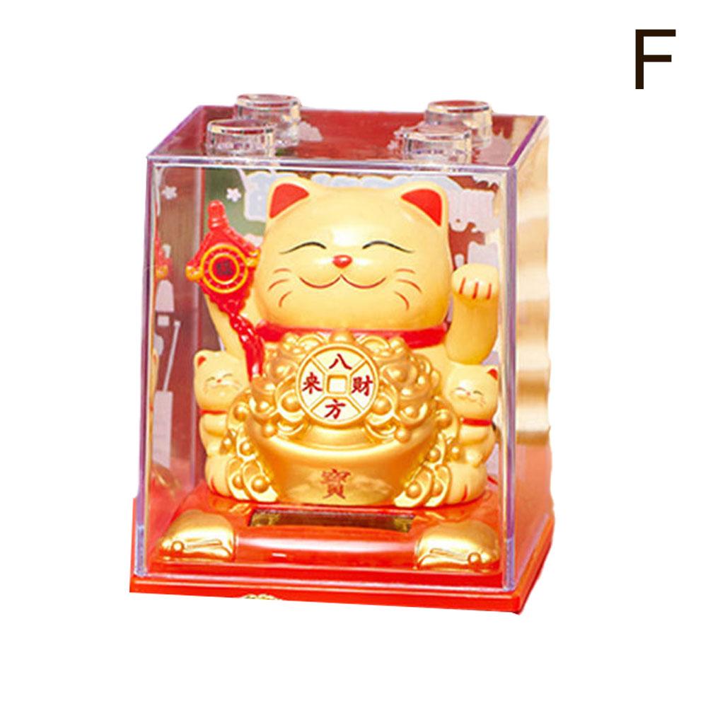 Zhaocai Cat Decoration With Solar Energy Automatic Shaker Creative Cake Decoration Gifts Lucky Cat Statue