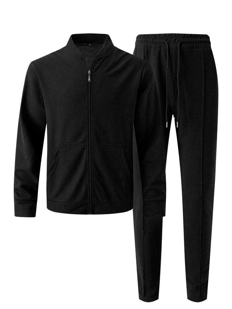 Men's Stand-up Collar Baseball Jacket & Long Pants Sports Set (2024)