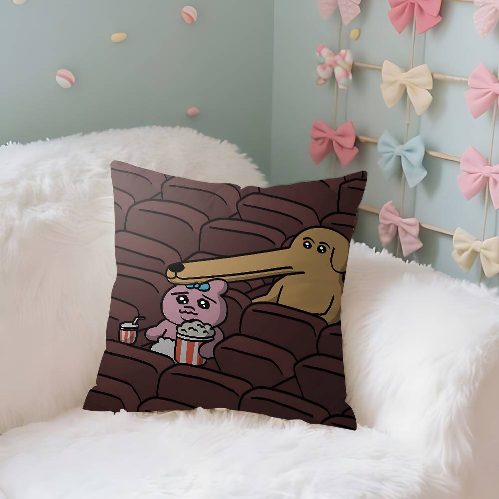 O-Opanchu-S U-Usagi Case Plush Fabric Soft Pillowcase Double Sided Print Cushion Cover Household Gifts