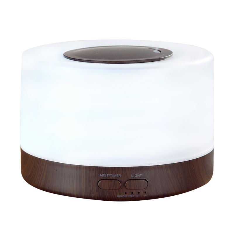 Remote Control Air Humidifier Essential Oil Diffuser 500ML Wood Grain Desktop Electric Aromatherapy Diffuser with LED Lights