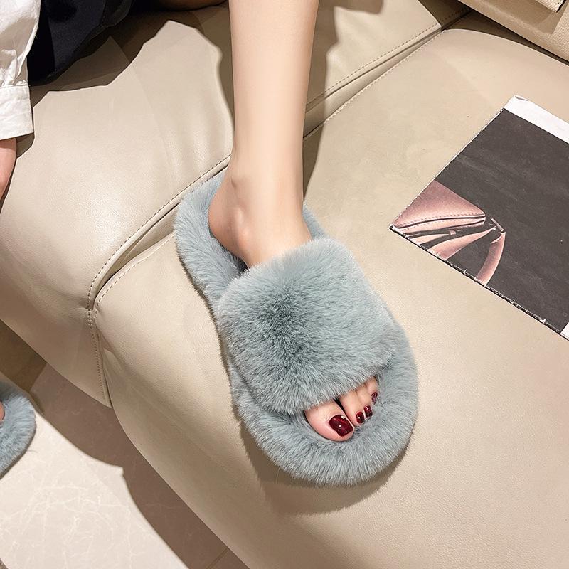 Mao Mao Slippers Women Wear Thick-soled Plush 2025 Autumn and Winter New Internet Celebrity Fashion Mao Drag Spring and Autumn Mao Mao Shoes