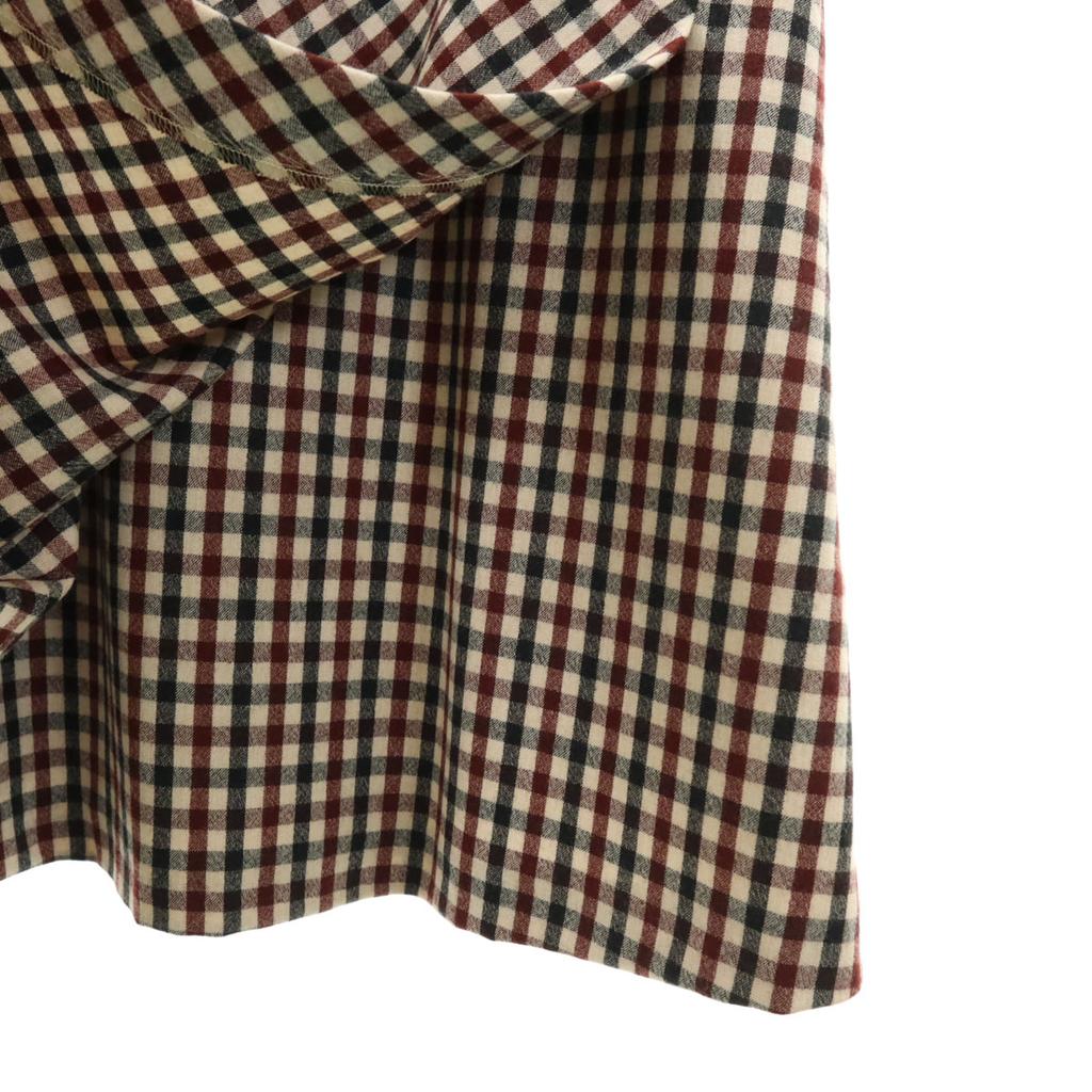 MAX MARA Weekend Wool Blend Check Pattern Short Sleeve One Piece 38 Gray Women Used