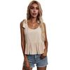 2024 Women's Loose Versatile U-Neck Cotton Linen Camisole T-Shirt