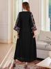 Elegant Rhinestone Embroidered Abaya - Dubai Style Women's Long Robe