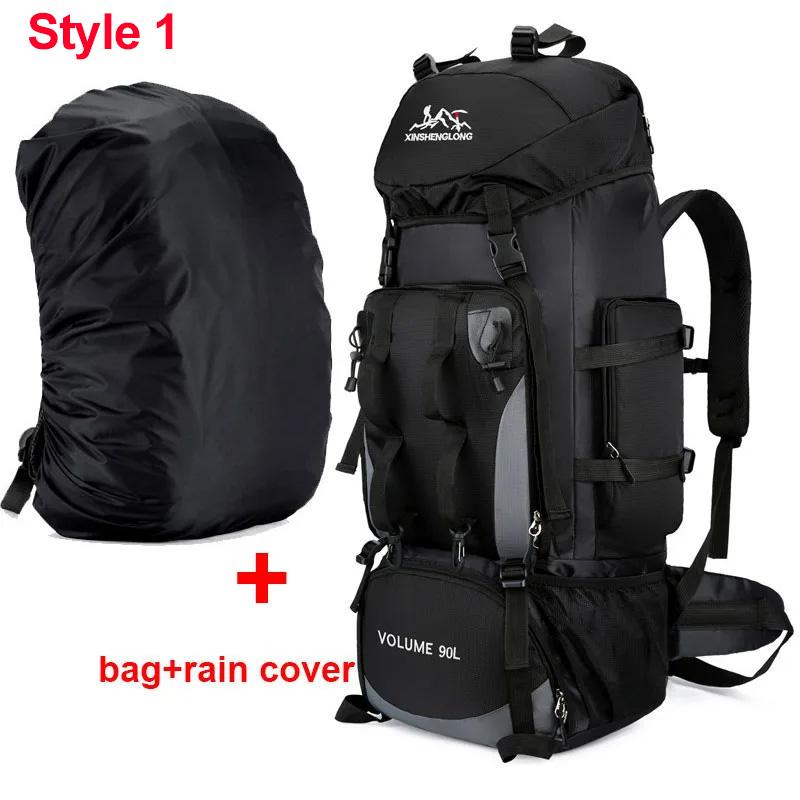 Sac à dos de randonnée imperméable 90 L, grande capacité, idéal pour le camping, les voyages et les sports de plein air. Équipement de camping pour hommes