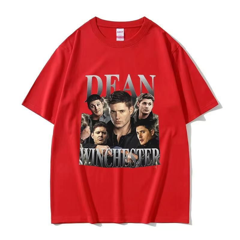 Retro Dean Winchester Actor Graphic TShirt Unisex Fashion Short Sleeve Tshirts Men Casual Cotton Oversized T Shirt Streetwear
