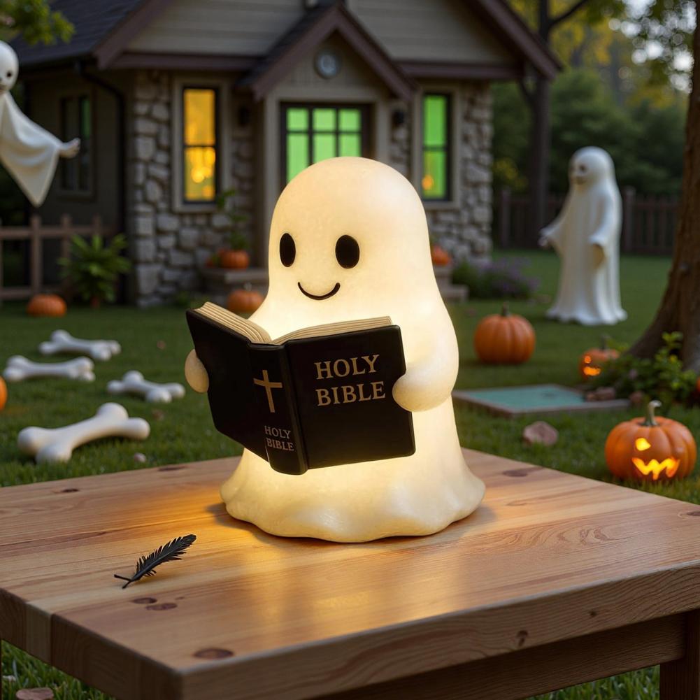 Glow Spirit Ghost Lamp, Glowspirit Ghost,Ghost Reading a Book Lamp,Halloween Ghost Reading Night Lights, House Mantel Decor for Bedroom Study Room,