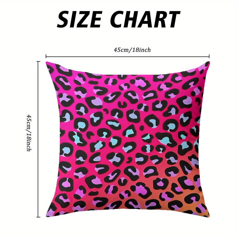 Neon Leopard Square Jacquard Pillow Cover for Sofa Office Waist Cushion Cover Home Decorative Pillowcase