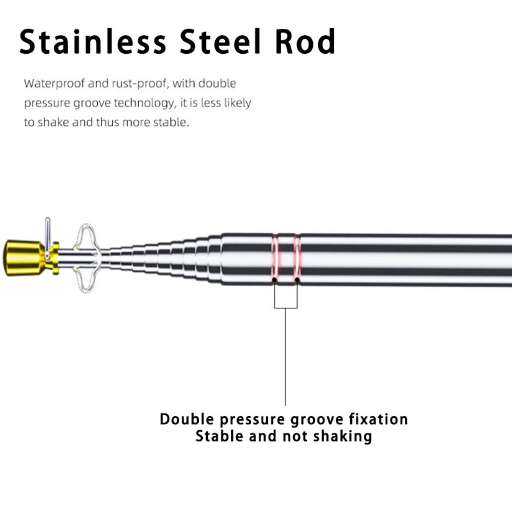 Stainless Steel Rod Tour Guide Flag Pole Solid Wood Handle Teaching Stick Flagpole  Outdoor