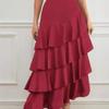 Europäisch-Amerikanischer Frühling/Sommer High-Waist Unregelmäßiger Midi Maxi Rock