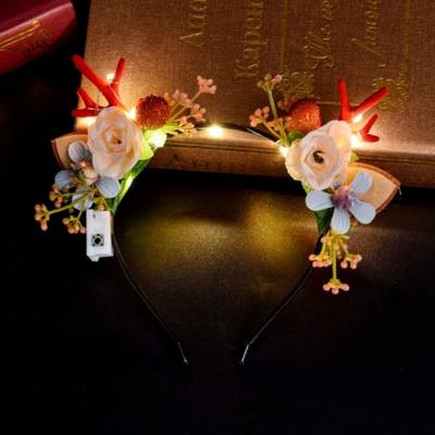 Korean Style Hair Accessories Photo Props Christmas Hair Hoop Fairy Deer Ear Glowing Headband Women Hair Wear Elk Ears Headband