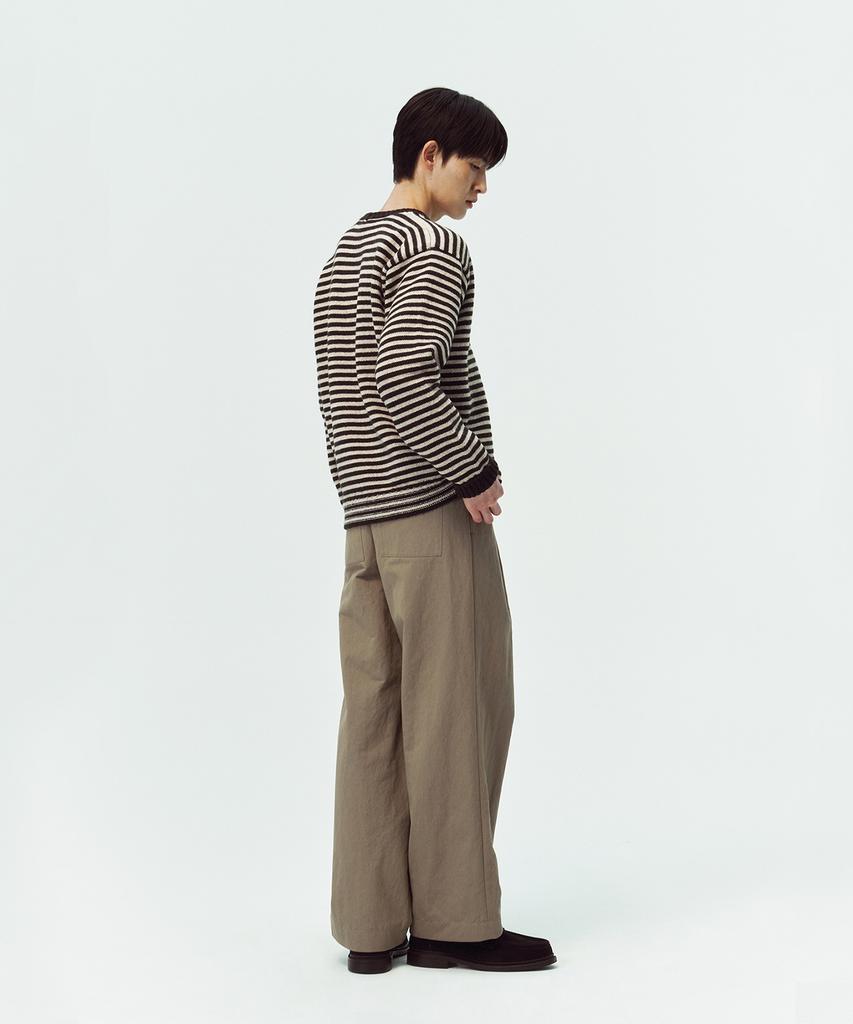 BLANKROOM Fisherman Stripe Knit_Oat Brown