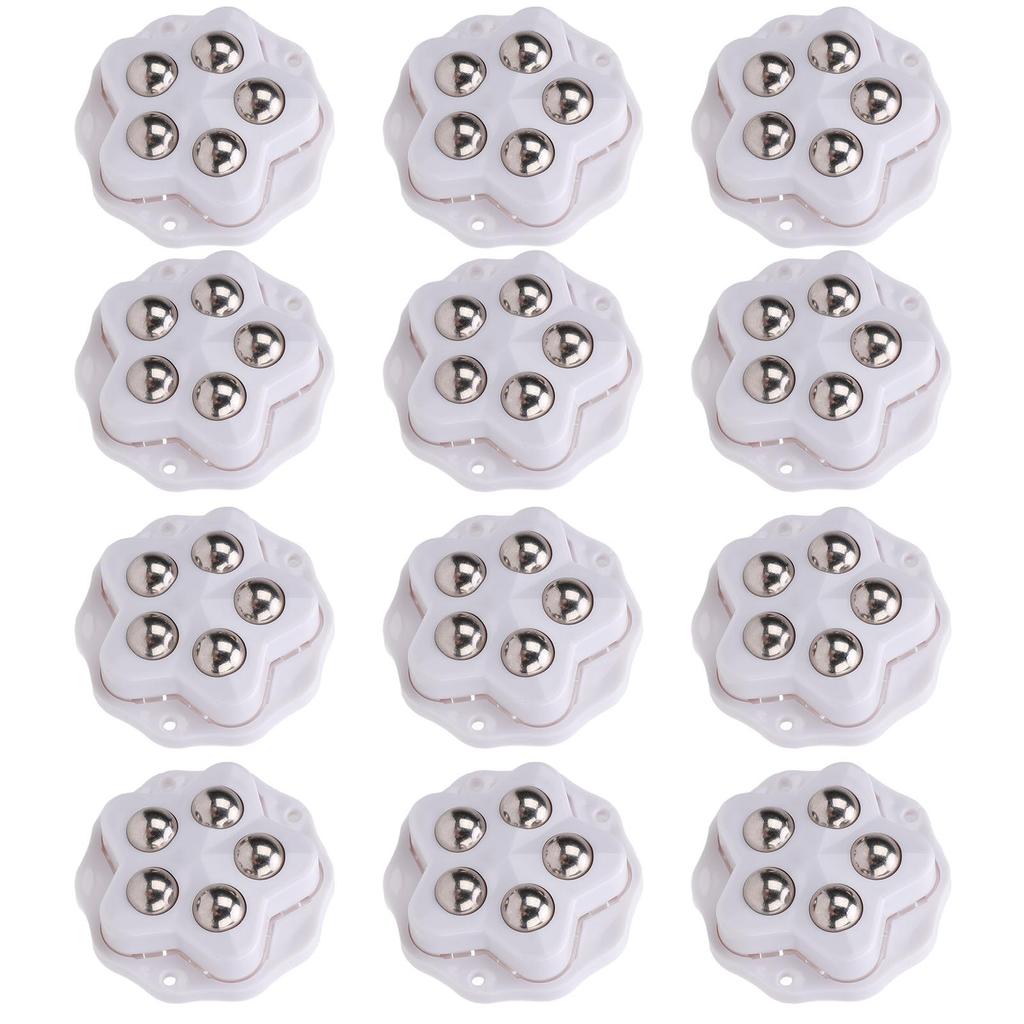 12PCS Self Adhesive Caster Wheels with Brake Pads 360 Degree Rotation Heavy Duty Furniture Casters for Appliances Bookcase Nightstand  