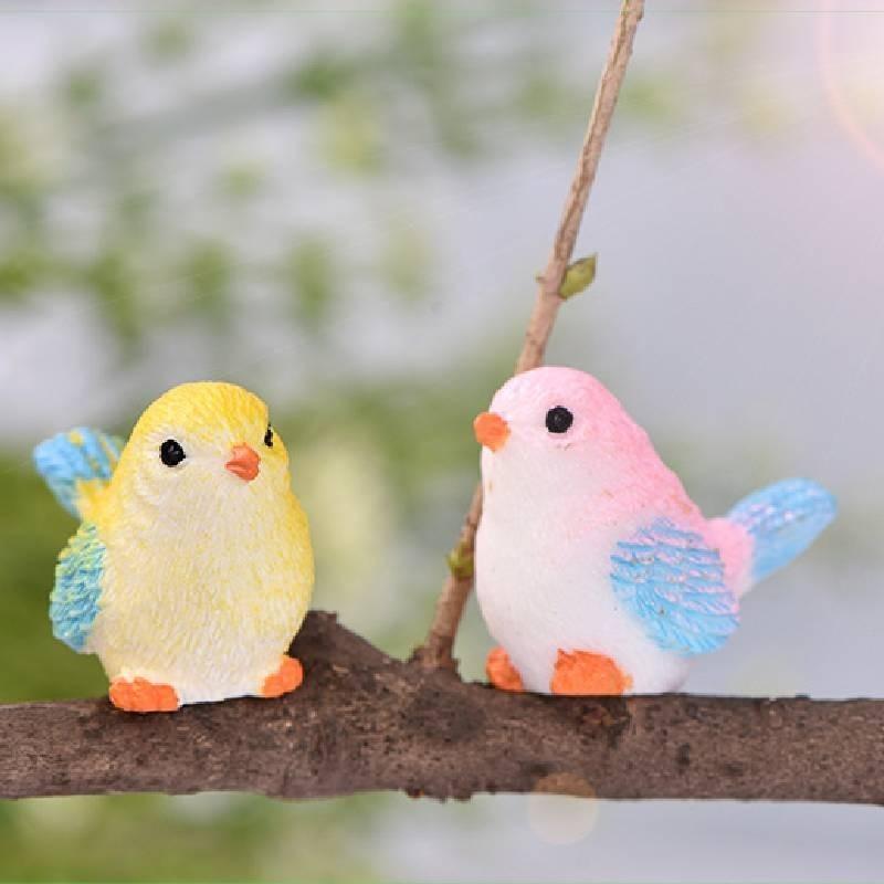Charming Resin Bird Figurine For Moss Micro Landscape And Succulent Plant Display