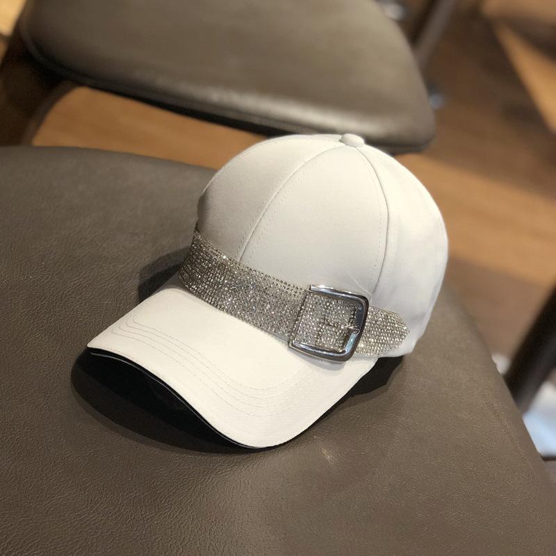 Fashionable Casual Rhinestone Baseball Cap For Women, Korean Version, Spring And Summer Outdoor Sunshade Duckbill Cap