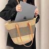 Summer striped shoulder commuter straw bag new large capacity casual fashion women's beach tote bag