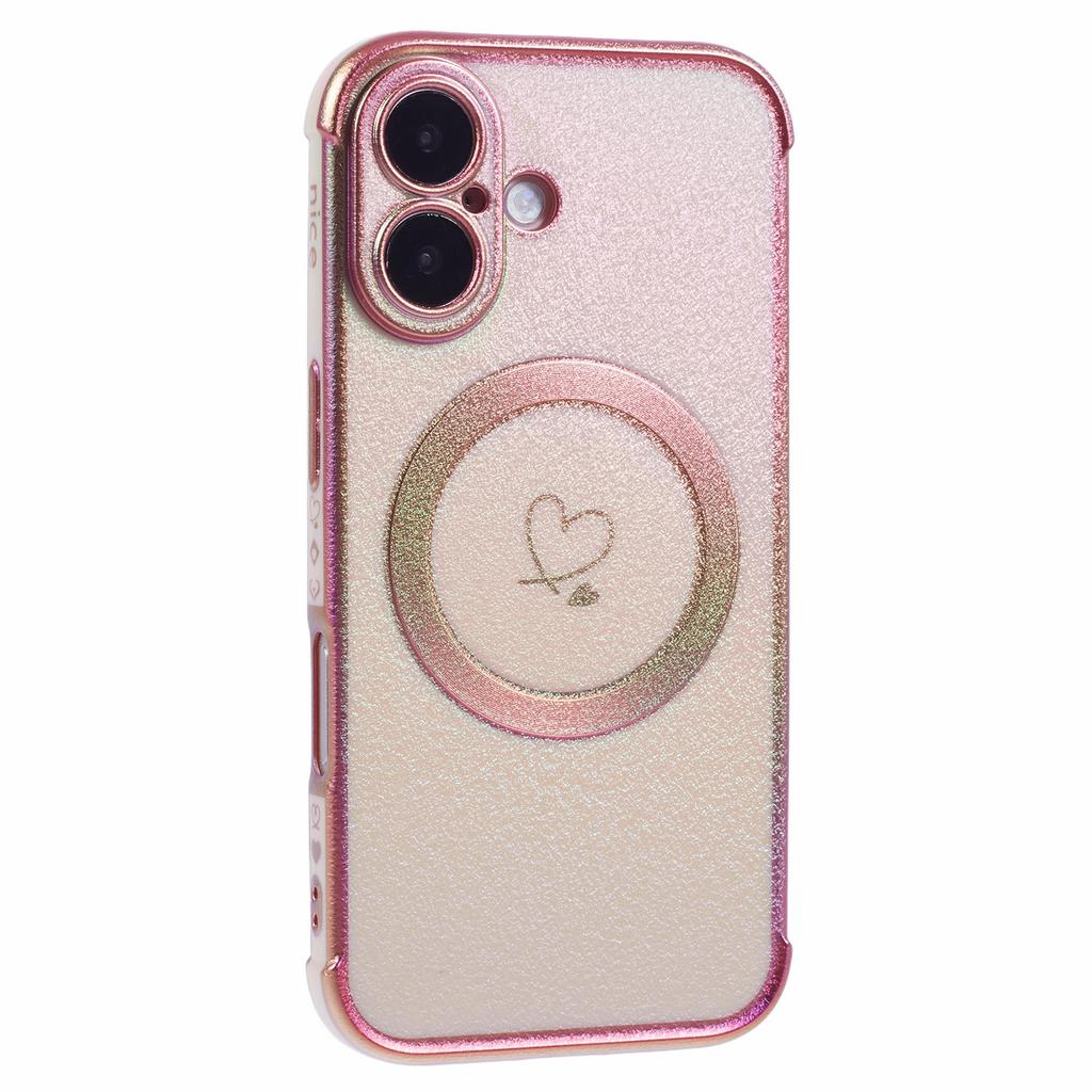 For iPhone 16 Magnetic Case TPU Gradient Electroplated Phone Cover