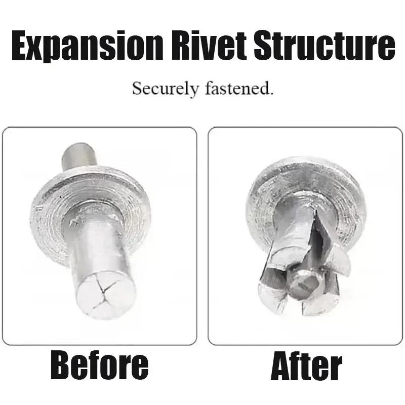 Hammer Drive Expansion Rivets Percussion Expansion Aluminum Nail Head Piercing Knock Type Small Tapping Screws Fasteners Kits