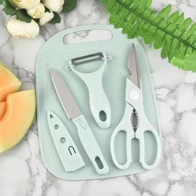 Set da cucina da 4 pezzi, coltello da frutta, forbici, pelapatate, tagliere, mannaia, disossatore, sbucciatore, barbecue, utensili per l'assistenza in cucina