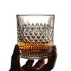 Glass Drinkware Whiskey Cup Vertical Grain Transparent Crystal Glass Brandy Classical Style Wine Relief Glasses Wholesale Cups