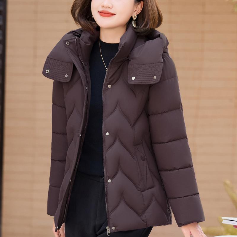 Nadměrné velikosti XL-6XL Zimní bundy Dámské svrchní oblečení S kapucí Hřejivé Ležérní Zimní kabát Dámské parky