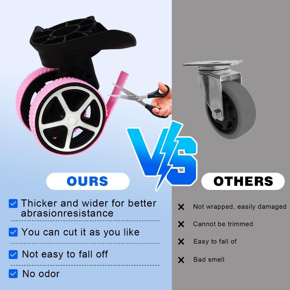 4/8Pcs Silicone Luggage Wheels Protector Cover Reduce Noise Anti-slip Suitcases Wheel Protection Rings Shock Absorption