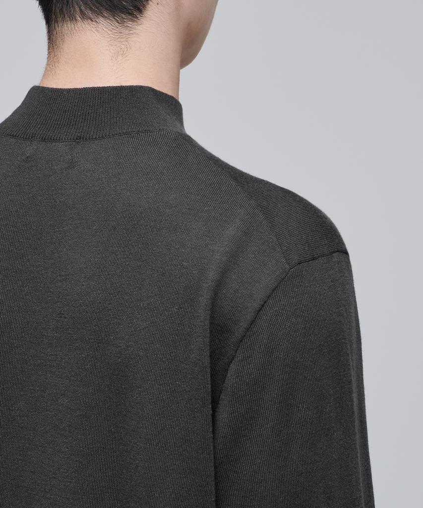 MUSINSA STANDARD Merino Wool Blend High Gauge Mock Neck Knit [Gunmetal]