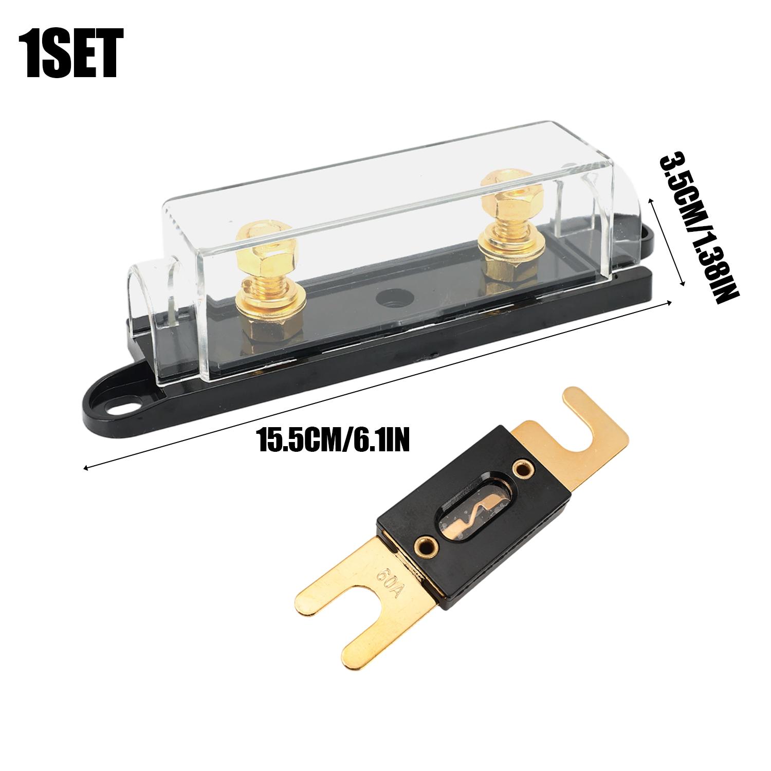 

Large Flat Insert Car Fuse Base Bolt-on Auto Fuse Holders Fusible Link with Fuses 60A 100A 150A 200A 300A 500A Fuses AMP