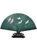 Fan Full Bamboo Folding Fan Carved Foldable Mini Fan Small Size Portable Chinese Style Chinese Ancient Style Dance Fan Green for Women
