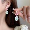 Pink Sweet Tulip Bow Earrings Mori Pearl Cute Girly Temperament Earrings Temperament Earrings