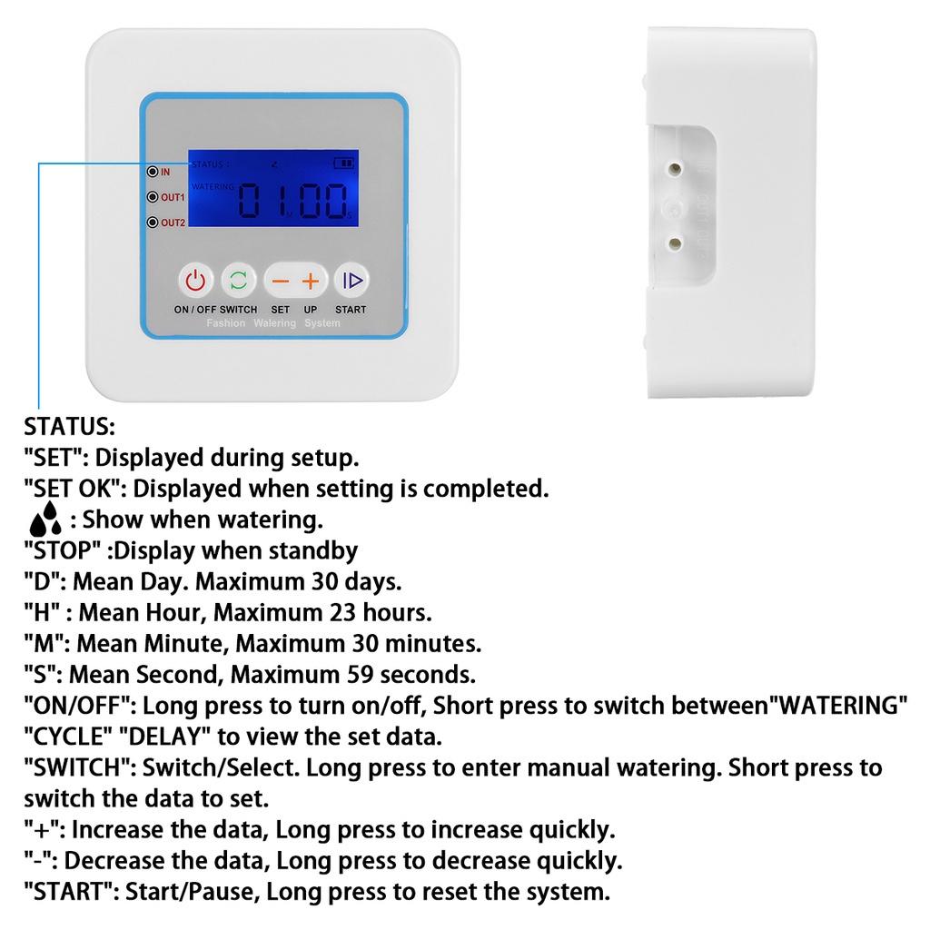 4.5W Double Pump Controller Garden Drip Irrigation Device Timer System Solar Energy Intelligent Automatic Watering Device