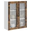 Wall Mounted Glass Cabinet LUCCA Smoked Oak 80 X 31 X 100 Cm