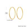 Wind stainless steel geometric large plain ring earrings plated with 18k gold simple earrings women's multi-specification 2mm, 4mm