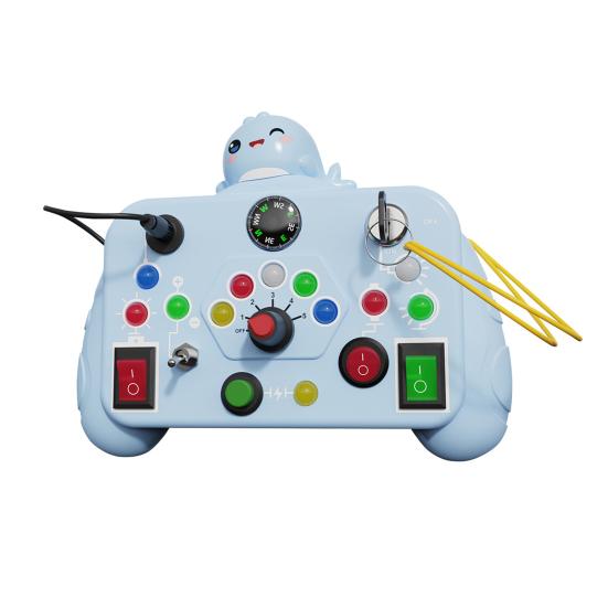 Toddler Animal Busy Board with LED Light Baby Light-up Switch Busy Board Game Machine Travel Kids Educational Learning Activity Toy Boys Girls