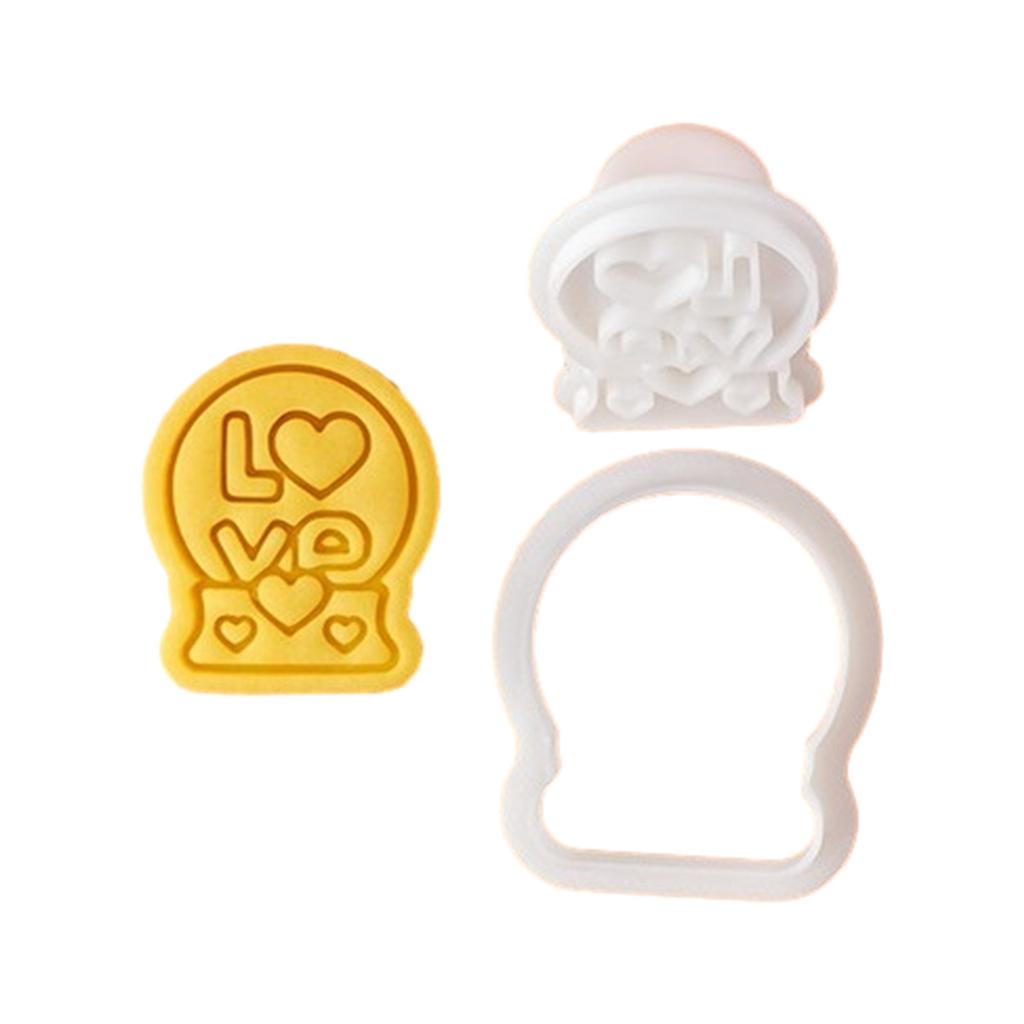 Valentine's Day Cookie Cutters Cartoon Pressable Biscuit Mold Holiday Biscuit Fondant Cookie Stamps Party Supplies